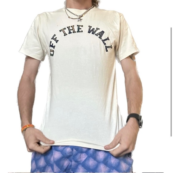 Vans Cream Short Sleeve Tee Off The Wall - Picture 1 of 6